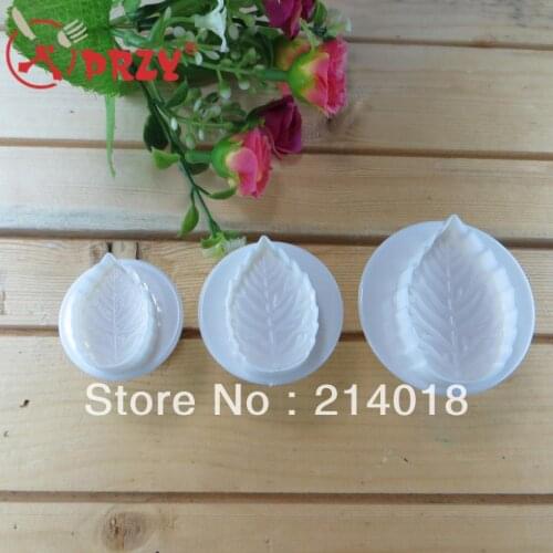 Big promotion Free shipping 3pcs/set Rose leaf cake tool decoration white new (fo-016)