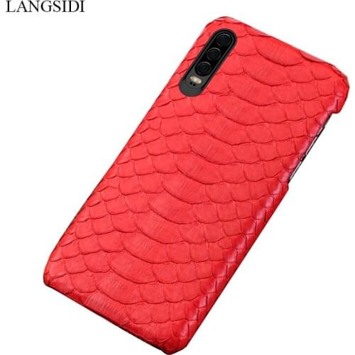 Natural python leather Case For Huawei p30 P20 phone case For Honor 8X 10 luxury back cover for Huawei P20 P30 pro 20 30 Lite