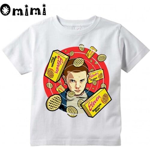 Kids Stranger Things Cartoon Eleven Design T Shirt Boys and Girls Great Casual Short Sleeve Tops Childrens Funny T-Shirt
