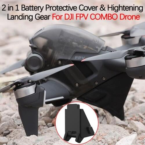 For DJI FPV COMBO Drone 2 In 1 Flying Battery Silica Gel Protective Cover Heightening Landing Gear Protector Case Accessories