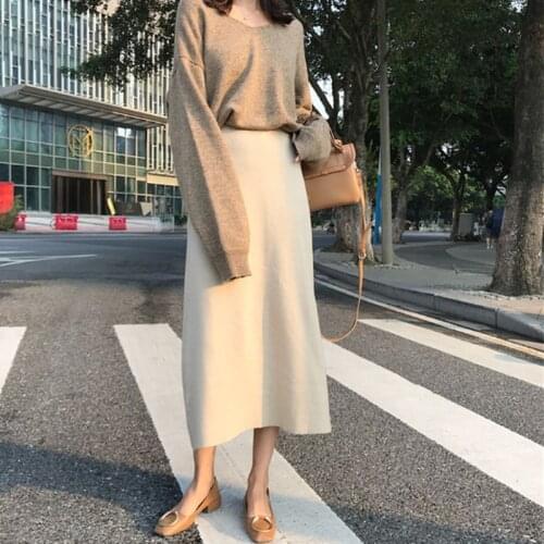 Женские вязаные юбки GOOHOJIO China At AliExpress