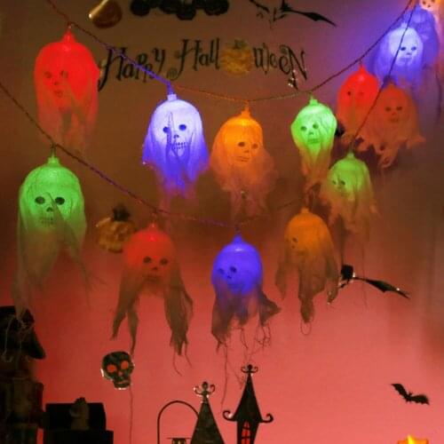 Halloween Pumpkin Ghost Skeletons Bat Spider Led Light String Festival Bar Home Party Decor Halloween Ornament