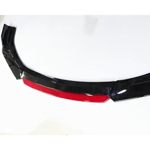 Hot selling car ABS red universal Four section front bumper lip splitter spoiler automotive new design car body kit