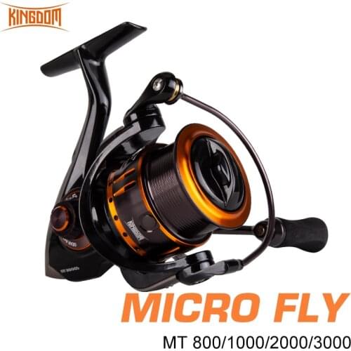 Kingdom Hot Micro FLY Spinning Fishing Reel 800 1000 2000 3000 8+1BB 5.2:1 Saltwater Fishing Reels Carp Fishing Equipment Tackle