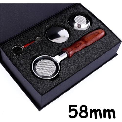 1pcs Bottomless Stainless Steel 58mm Coffee Bottomless Portafilter Espresso Machine Coffee Filter Holder Basket for Expobar E61