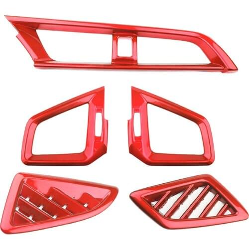 Red Colors Car Interior Full Mouldings Trim Sticker Car Covers Car Accessories For Honda Civic 2016-2018 10th Gen Car-Styling