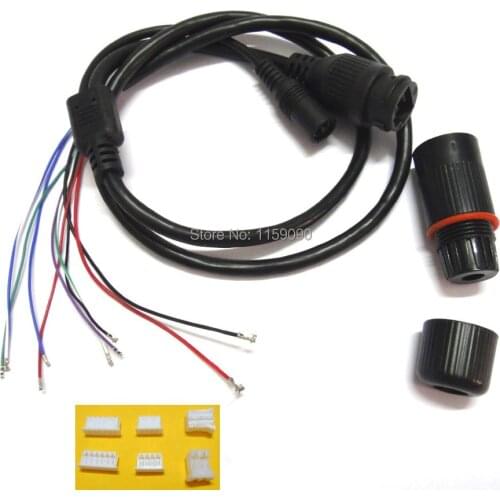 100Pcs DC+RJ45 Module Video Power Cable CCTV IP Camera With Terminals for another End in Connection to Camera Module