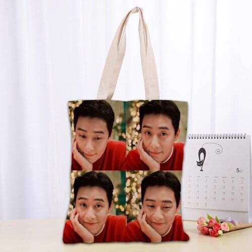 New Arrival Park Seo Jun Shopping Bags 30x35cm Tote Bag Reusable Handbag Women Shoulder Cloth Pouch Foldable 0719