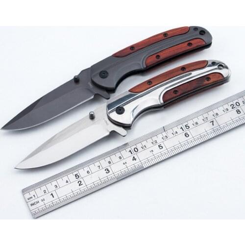 Hot Brand Hunting Folding Blade Knife Combat Wood Rosewood Handle Camping Survival Knives Pocket Outdoor Hunting Knife EDC Tool