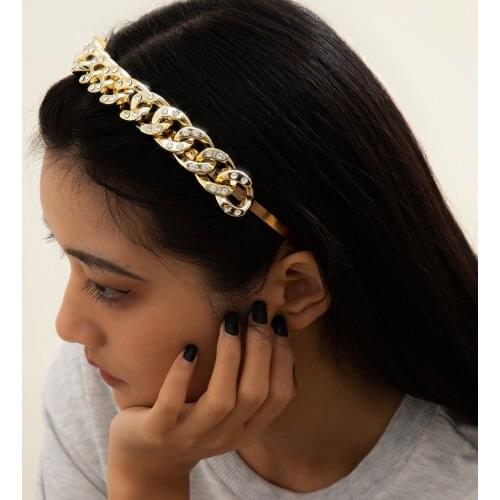 Fashion rhinestone headband womens simple luxury headband retro metal headband new 2021 hair accessories jewelry gift wholesale