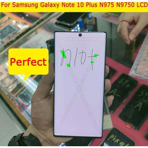 Original LCD Perfect For Samsung Galaxy Note 10+ N975F N975F/DS N975U 975W with Frame Display LCD Touch Screen Digitizer