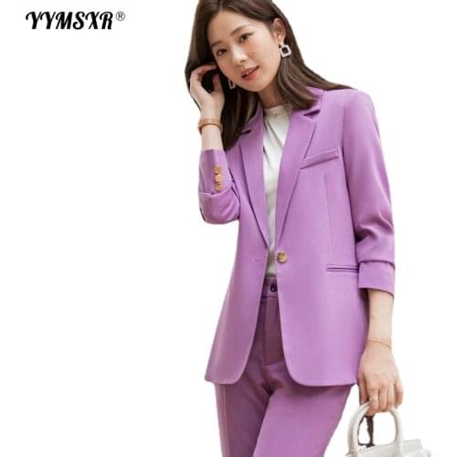 Autumn and Winter Plus Size Womens Office Suit Two-piece New Ladies Long-sleeved Professional Suit Overalls High-waist Trousers