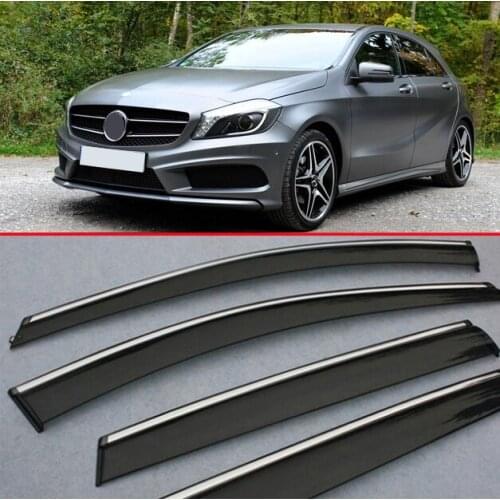 Plastic Exterior Visor Vent Shades Window Sun Rain Guard Deflector For Benz A Class W176 2013 2014 2015 2016