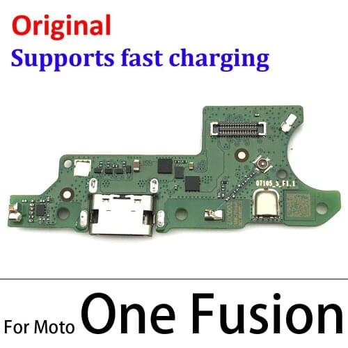 Full Original USB Charging Port Dock Connector Board Flex Cable For Moto One Fusion Replacement Parts With Mic Microphone