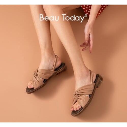 BeauToday Gladiator Sandals Women Sheepskin Genuine Leather Butterfly-knots Back Strap Summer Ladies Flat Shoes Handmade 32205