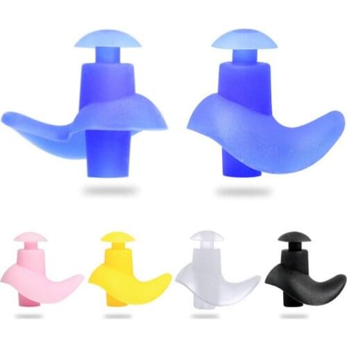 1 Pair Silicone Waterproof Swimming Ear Plugs Earplugs Ear Protector Noise Reduction Protective Earmuffs Comfortable Study Sleep