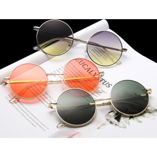 Sunglasses Fashion Women 90s Vintage Round Glasses Black Pink Lenses Luxury Designer Men Drivers Glasses Decorations for Girls