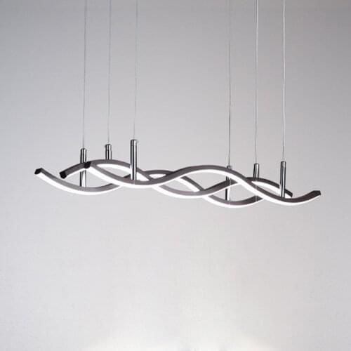 Modern Led wave pendant lights for dining room kitchen Living room bar shop black Aluminum pendant lamp Light Fixture220V 110v