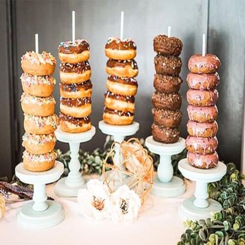 Wedding Decoration Wood Donuts Wall Wooden Holds Stand Dessert Doughnut Table Holder Kids Birthday Party Supplies Baby Shower