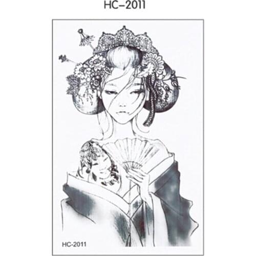 1PC New Design Japan Geisha Girl Tattoo, Summer Style Tattoo Sticker, Sexy Body Arm Sleeve, Fake Waterproof Tattoo Lady