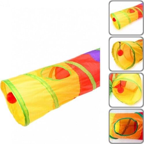 Delicate Fashion Multicolor Puppy Exercising Hiding Training Tunnel Oxford Cloth Pet Litter Folding Durable for Living Room
