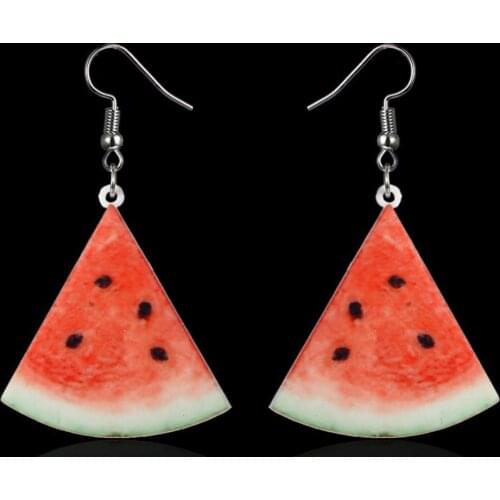 Sweet Fruit Watermelon Strawberry Dangle Women Ear Hook Earrings Party Jewelry