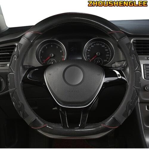 ZHOUSHENGLEE Microfiber Leather Car Steering Wheel Cover For Renaults Duster Megane 2 3 koleos Logan sandero Scenic 2