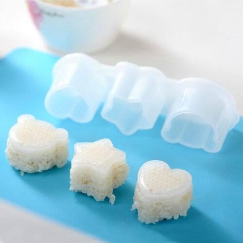 1pc Plastic Rice Sushi Mold Heart Star Bear Shape 3D Sushi Mold Cartoon Style Japan Sushi Decorating Kitchen Gadget Tools