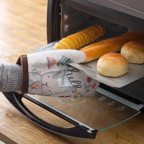 OTHERHOUSE 1Pc Oven Mitts Kitchen Cooking Microwave Oven Gloves Pot Holder Heat Resistant Mitts Cooking BBQ Gloves Potholder