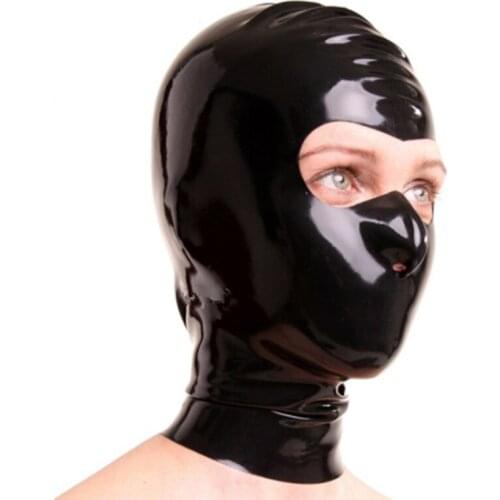 100% Latex Mask open eyes Halloween hood Rubber face mask latex gear for party