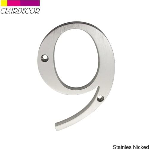 4 in Sold Zinc Modern House Number Hotel Home Door Number Outdoor Address Plaque Zinc Alloy Number for House Address Sign #9