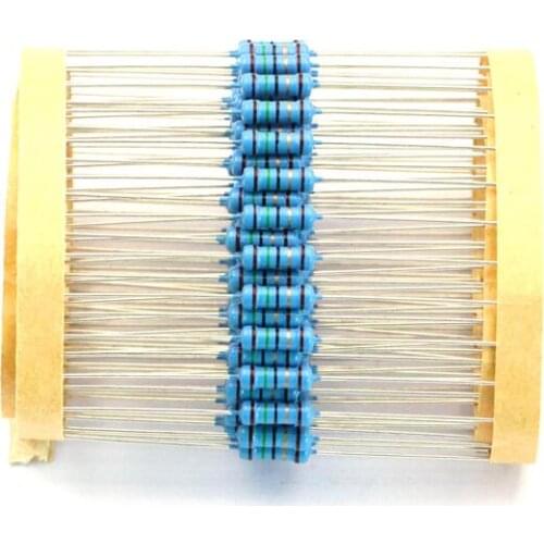 50pcs 1/2W Metal film resistor 1R~2.2M 100R 220R 330R 1K 1.5K 2.2K 3.3K 4.7K 10K 22K 47K 100K 100 220 330 1K5 2K2 3K3 4K7 ohm