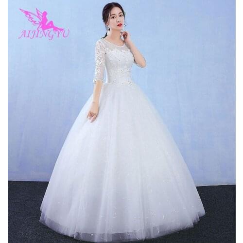 AIJINGYU 2021 bridal new hot selling cheap ball gown lace up back formal bride dresses wedding dress WK825