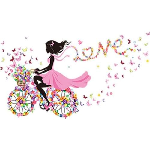 DIY 5D Diamond Embroidery Painting Butterfly & Biking Girl Cross Stitch Kit for Kids Children