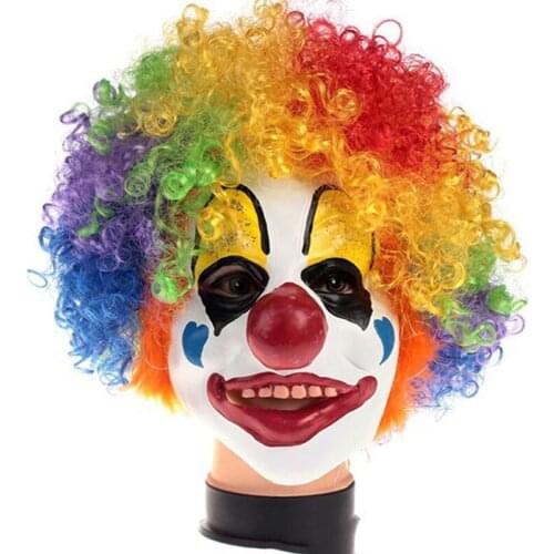 Anime Cosplay Mask Funny Mask Clown Accessories Accessories Wig Adult Funny Latex Clown Mask Halloween Costume American Clothing