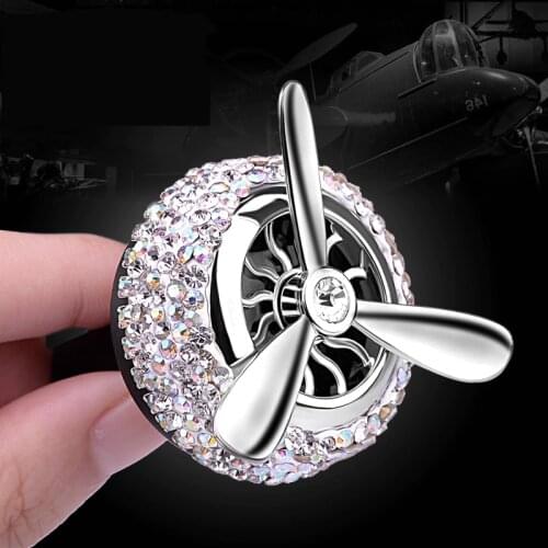 Car styling Bling Diamond Air Force Car Fragrance Aromatherapy Essential Oil Car Scent Diffuser Crystal Outlet Air Purifier