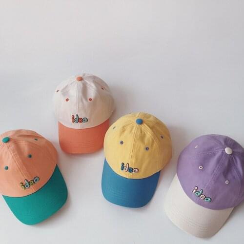 Color Matching Letters Peaked Cap 2021 Summer Outdoor Sun Protection Cap Children Baseball Cap Girls Hat Boys Sun Hat