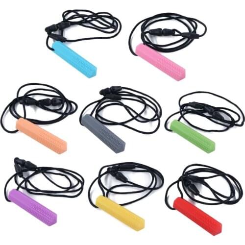 Baby Silicone Teether Kids Chew Necklace Sensory Chewy Pendant Teething Toys for Autism ADHD Special Needs