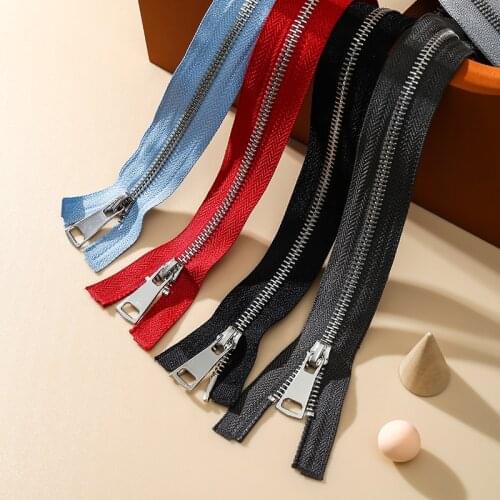 Long high-end double-headed clothes jacket accessories two-way long down jacket metal zipper