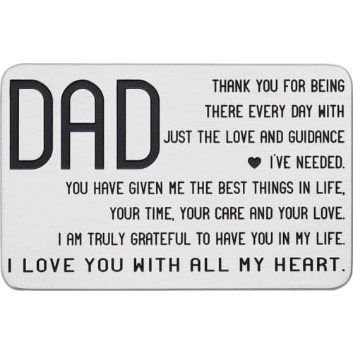 Fathers Day Wallet Insert Card Birthday Gifts I Love You with All My Heart Dad Gifts From Daughter Son To Daddy Stepdad