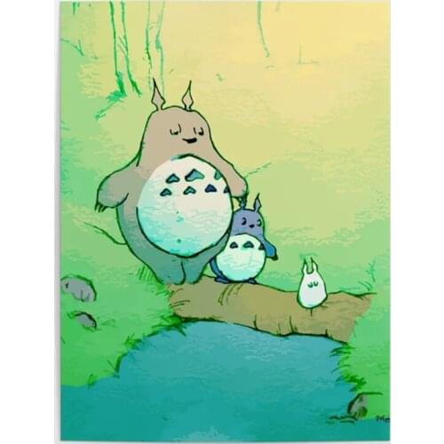 HD Printed Scenery Pictures Modular Totoro Canvas Painting Home Decoration Wall Art Anime Poster For Kids Bedside Background