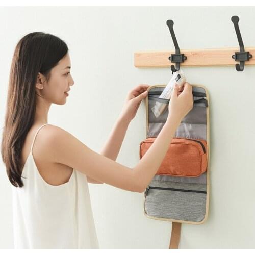 HMUNII New Fashion Hanging Cosmetic Bag Multifunctional Men Women Folding Makeup Bags Organizer Toiletry Wash Storage Toilet Bag