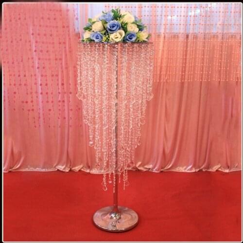 80cm(H) wedding crystal pillar crystal chandelier wedding flower stand Wedding decoration 10pcs/lot