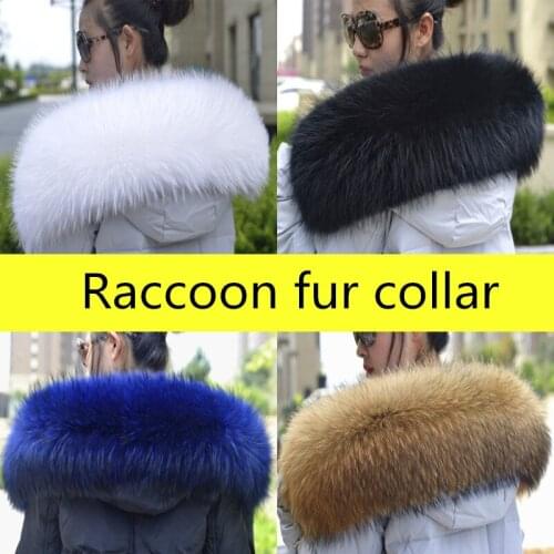 Jkp oversized fur collar winter new real raccoon fur collar Plush warm comfortable coat scarf lady shawl oversized scarf lady