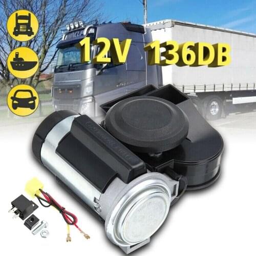 Air Horn 12V 136Db Car Snail Dual Tone Loud Compact Air Horn Truck Lorry Yacht Motorcycle