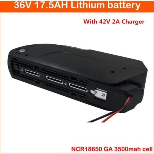 36 V 17AH li-ion battery 1000W 36V 17.5AH shark down tube Electric Bike Bateria Use NCR GA 3500mah cell 42V 2A Charger