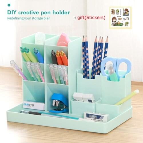Large Capacity Cute StationeStorage Supplies Desk Pen Holder Pencil Desktop Organizer Stand CaseSchool Office Stationery
