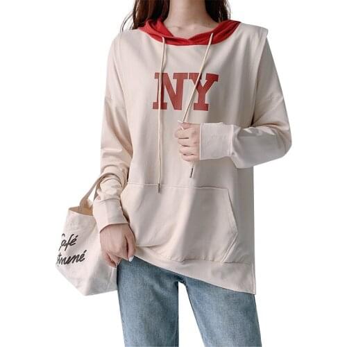 Plus Size Clothes For Women Maternity Solid Color Hooded Breastfeeding Sweater Front Pocket Tunic For Pregnant Women