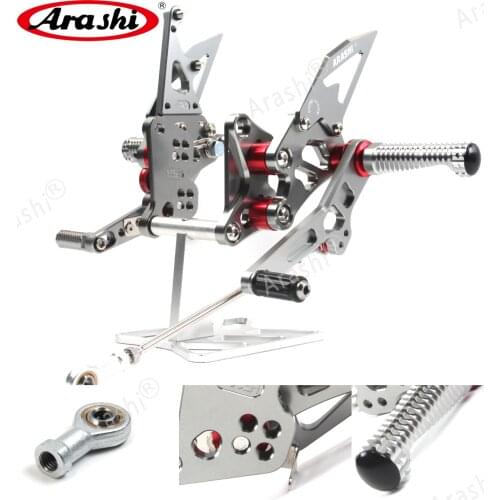Arashi Adjustable Footrests For SUZUKI GSXR 1300 Hayabusa 2008 - 2017 CNC Rider Rearset 2014 2015 2016 2009 2010 2011 Foot Pegs