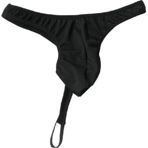 Low-Rise Sexy male thong and g-string mens Underwear withpenis ring design